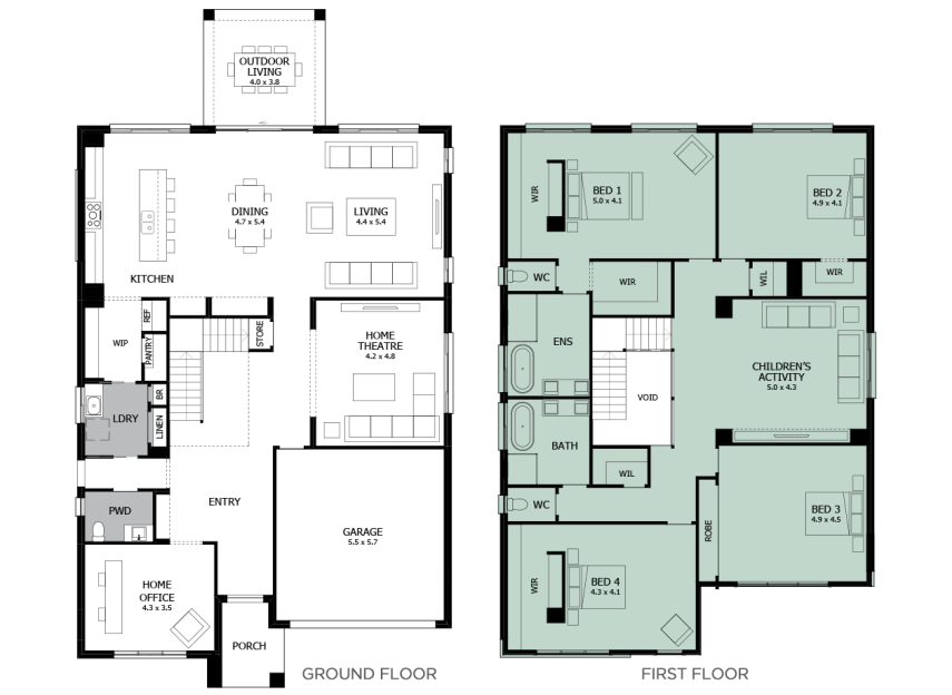 Enigma 46- Option 13- Bed 1 and 2 to rear- RHS