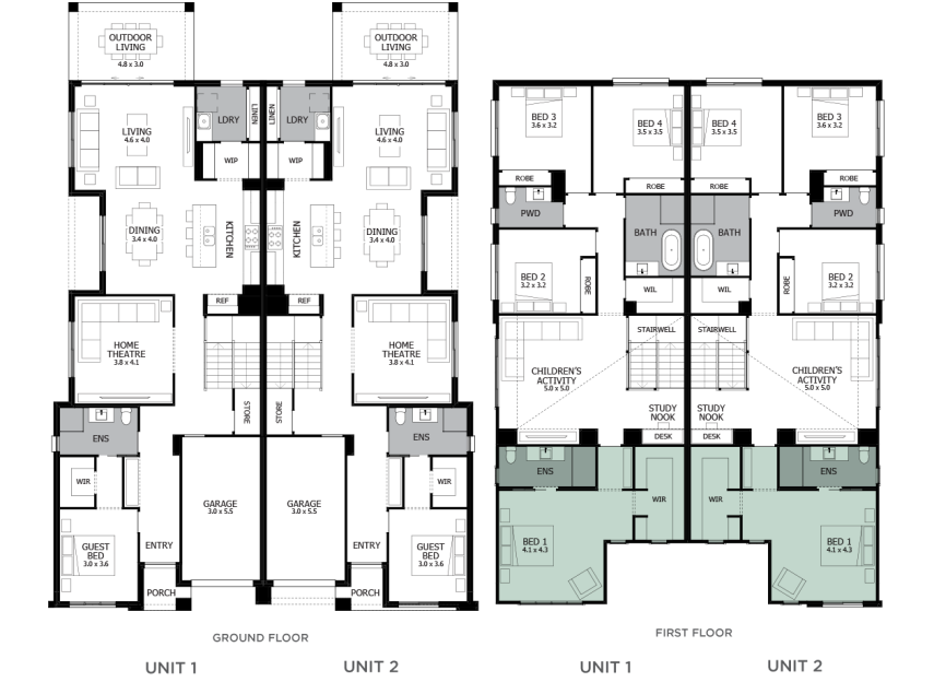 memphis-duplex-house-plan-option-1-LHS