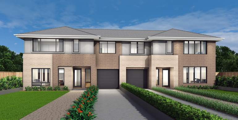 Bayview 3-Duplex house plan-Modern facade