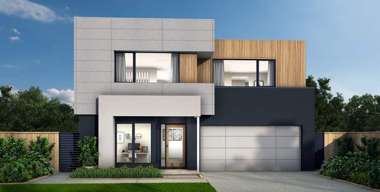 Chevron Double Storey House Design- Lennox Facade