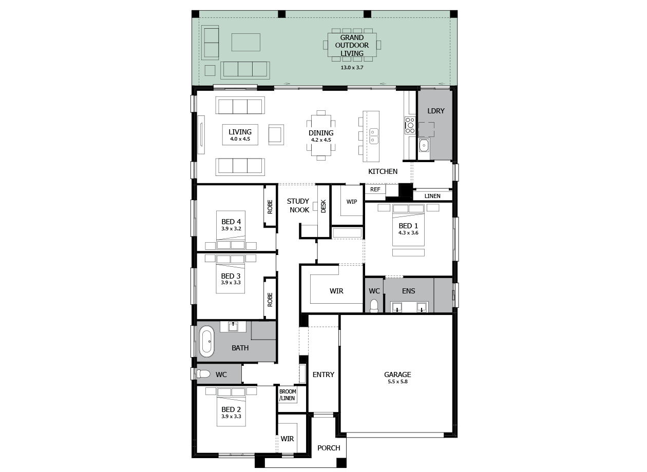 Atrium 28-Single Storey house design-Grand outdoor Living Atrium 28-Single Storey house design-Grand outdoor Living