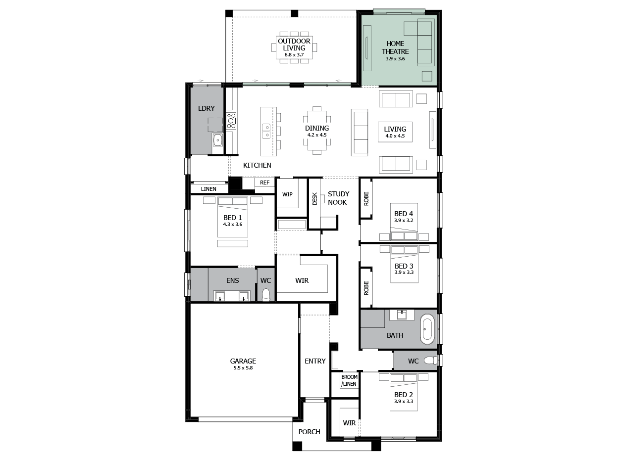 Atrium 28-Single Storey house design-Home Theatre to Rear Atrium 28-Single Storey house design-Home Theatre to Rear