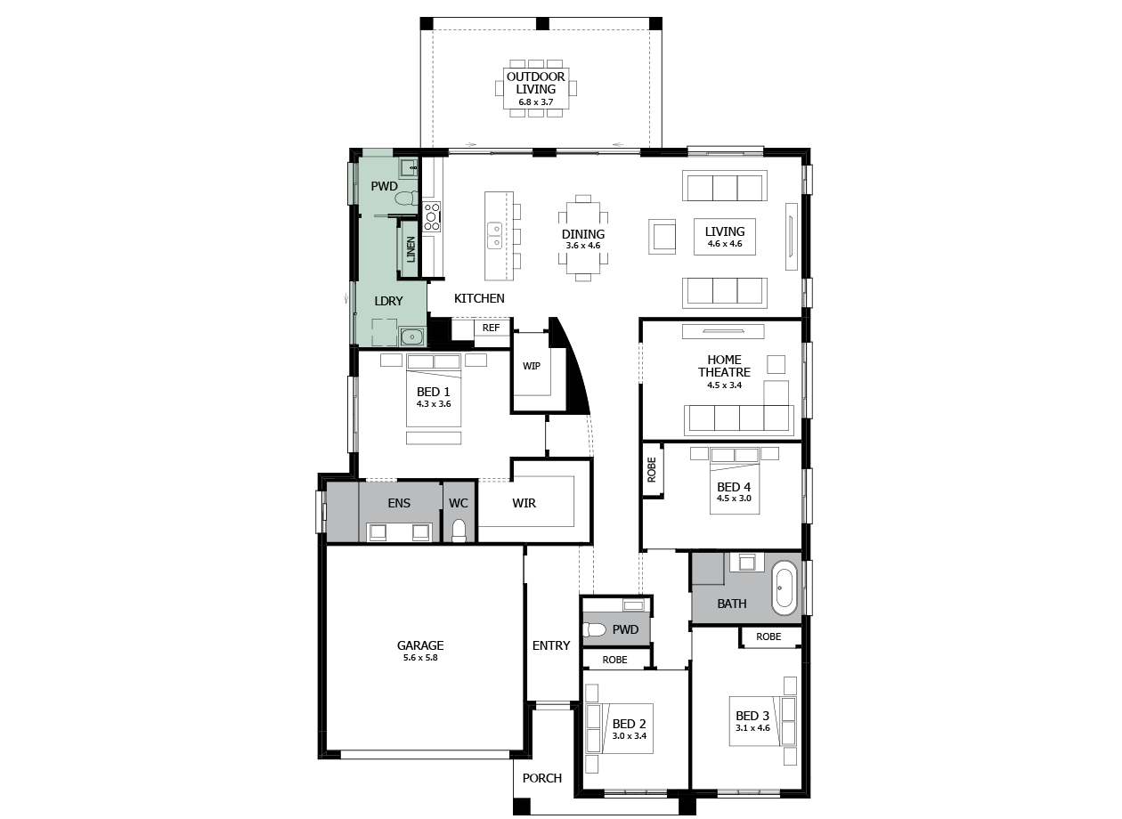 Atrium 29-Single storey house design-Option 3-Additional PWD Atrium 29-Single storey house design-Option 3-Additional PWD