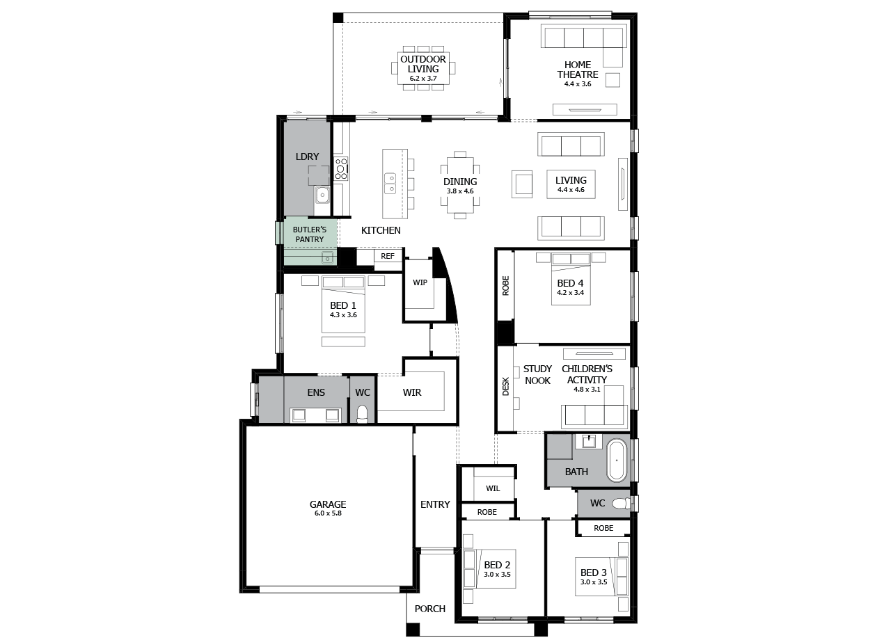 Atrium 31-Single storey house design-Option 1 Atrium 31-Single storey house design-Option 1