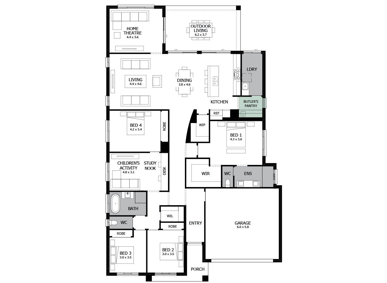 Atrium 31-Single storey house design-Option 1 Atrium 31-Single storey house design-Option 1