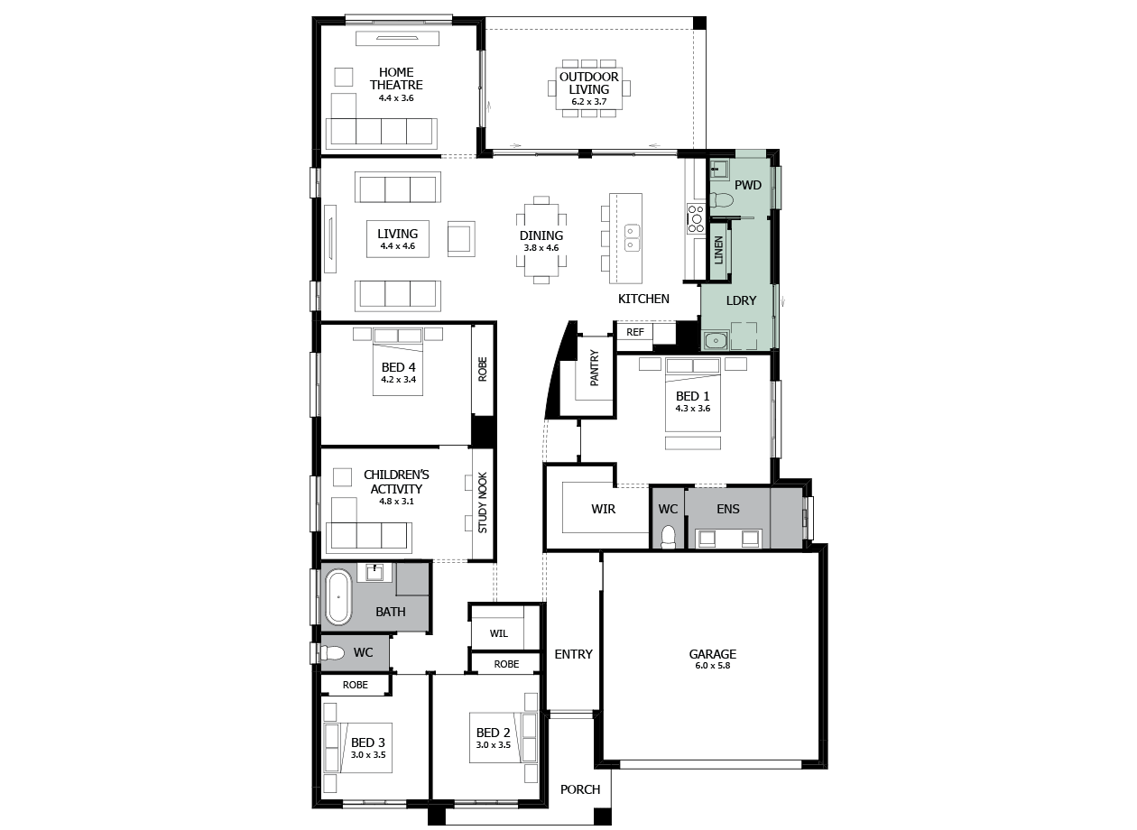 Atrium 31-Single storey house design-Option 3 Atrium 31-Single storey house design-Option 3