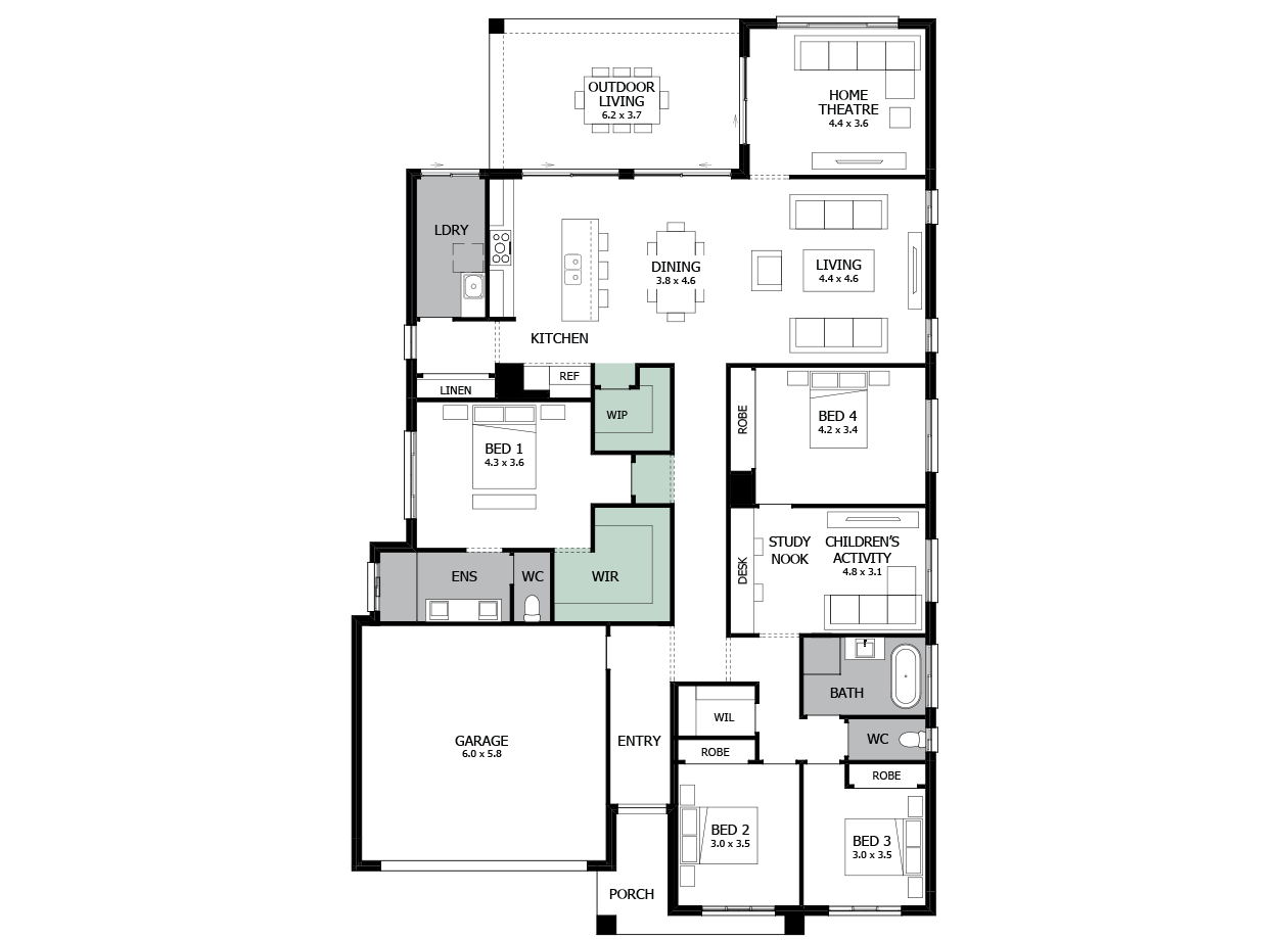 Atrium 31-Single storey house design-Option 4 Atrium 31-Single storey house design-Option 4