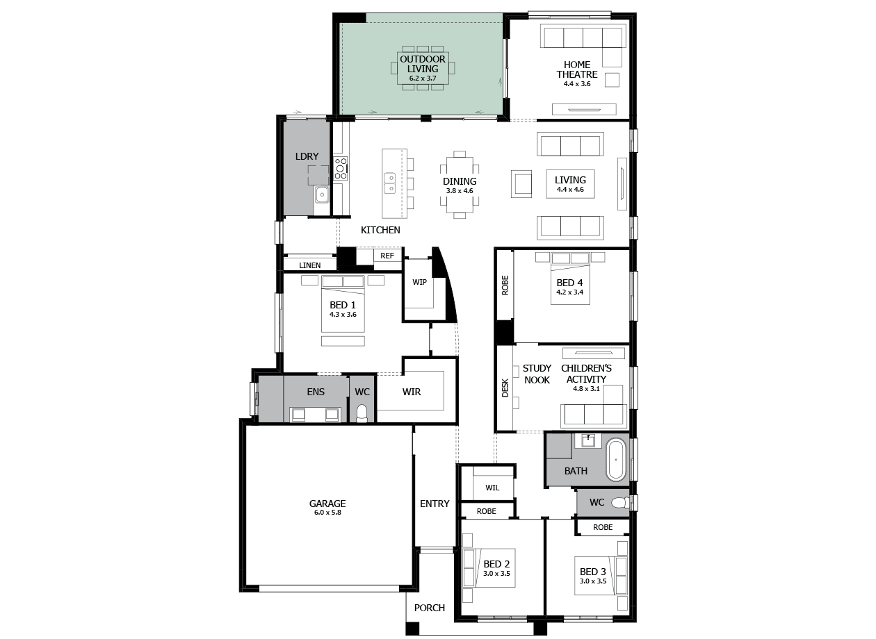 Atrium 31-Single storey house design-Option 6 Atrium 31-Single storey house design-Option 6