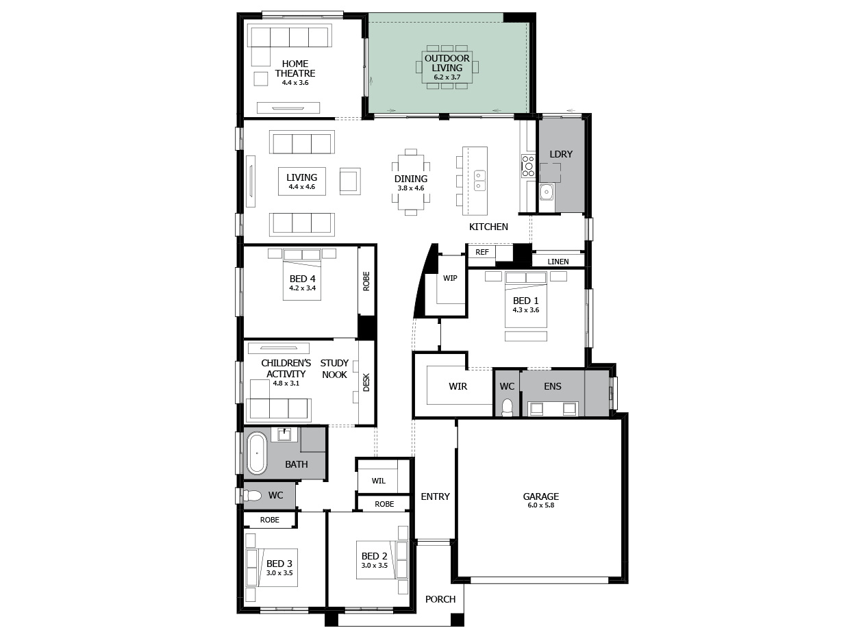 Atrium 31-Single storey house design-Option 6 Atrium 31-Single storey house design-Option 6