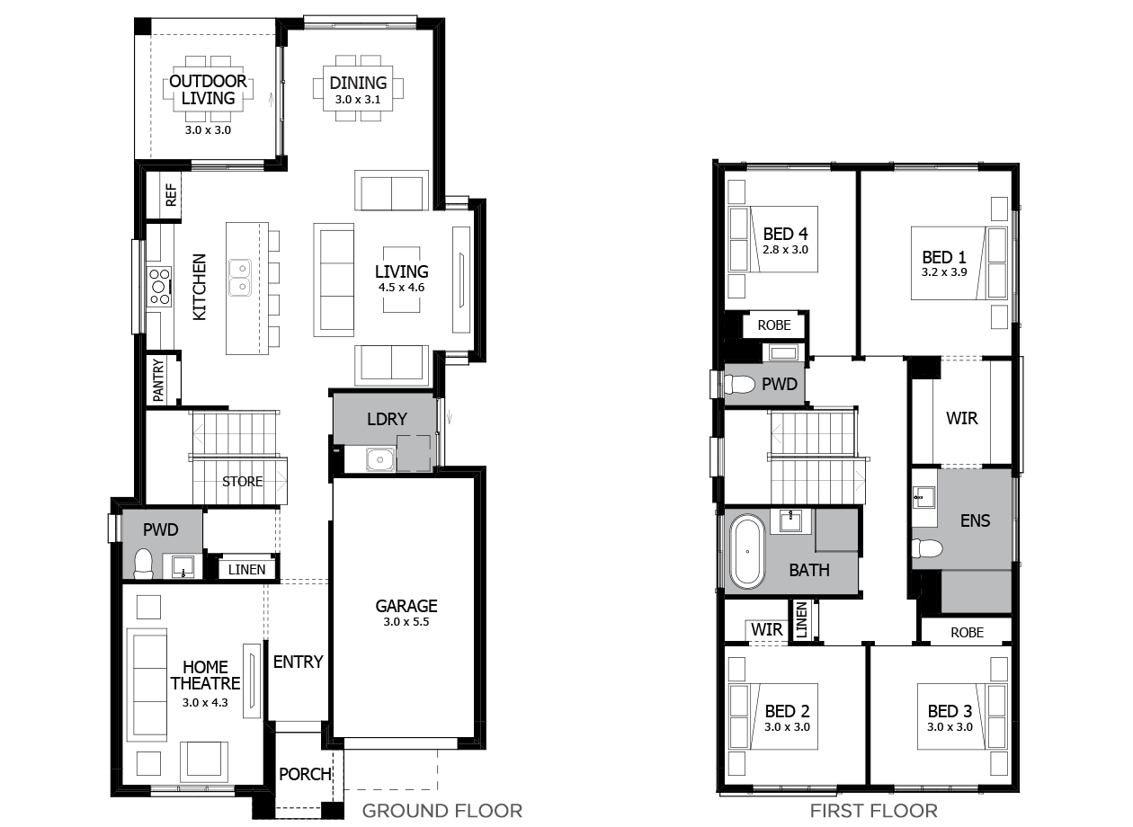 Avoca 22-Double Storey House Design-4 Bedroom