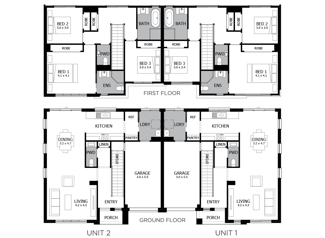 4 Bedroom Duplex House Plans Get Modern Duplex House