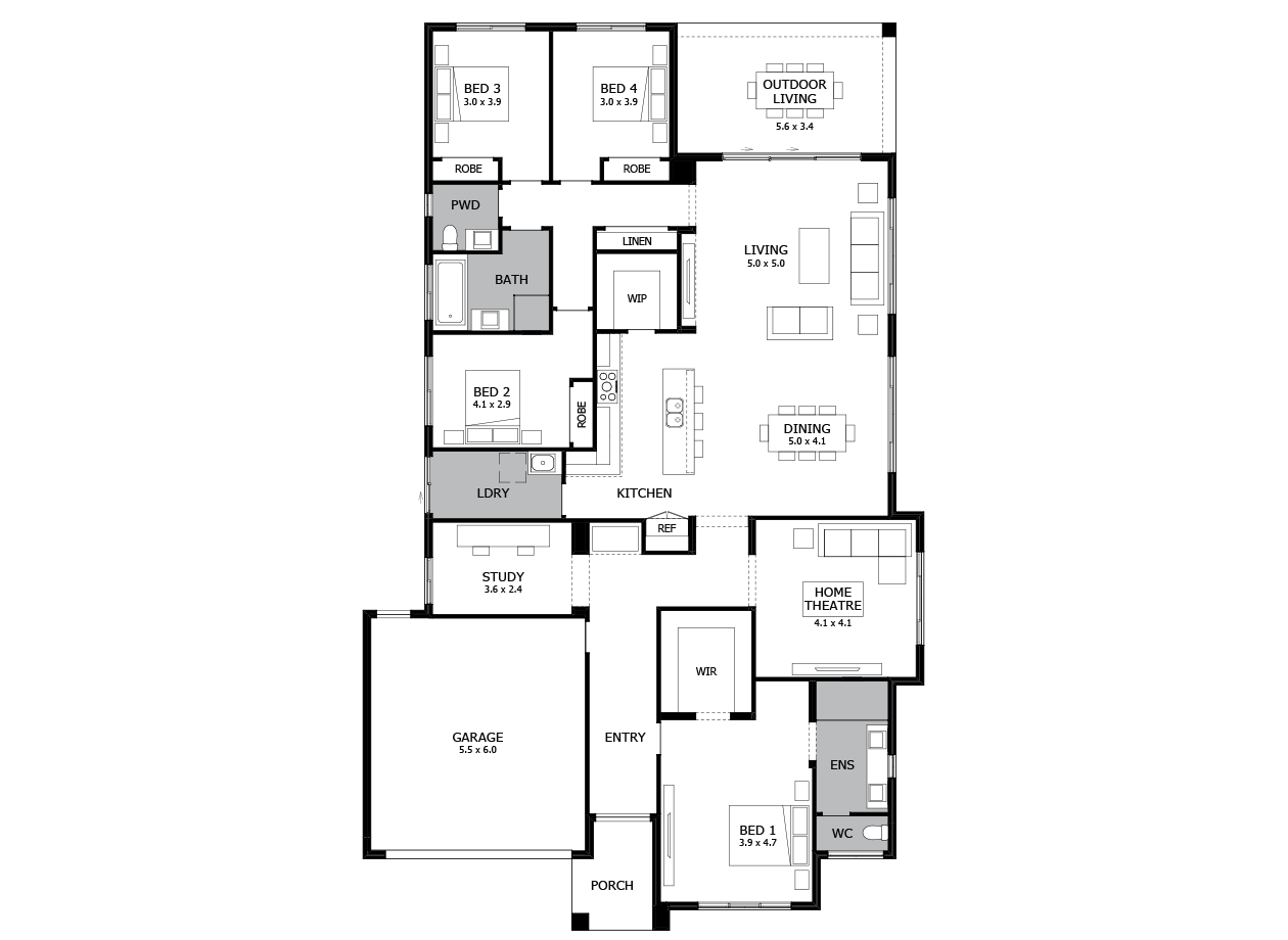 Bohemia 31-Single Storey house design-4 Bedroom-LHS Bohemia 31-Single Storey house design-4 Bedroom-LHS