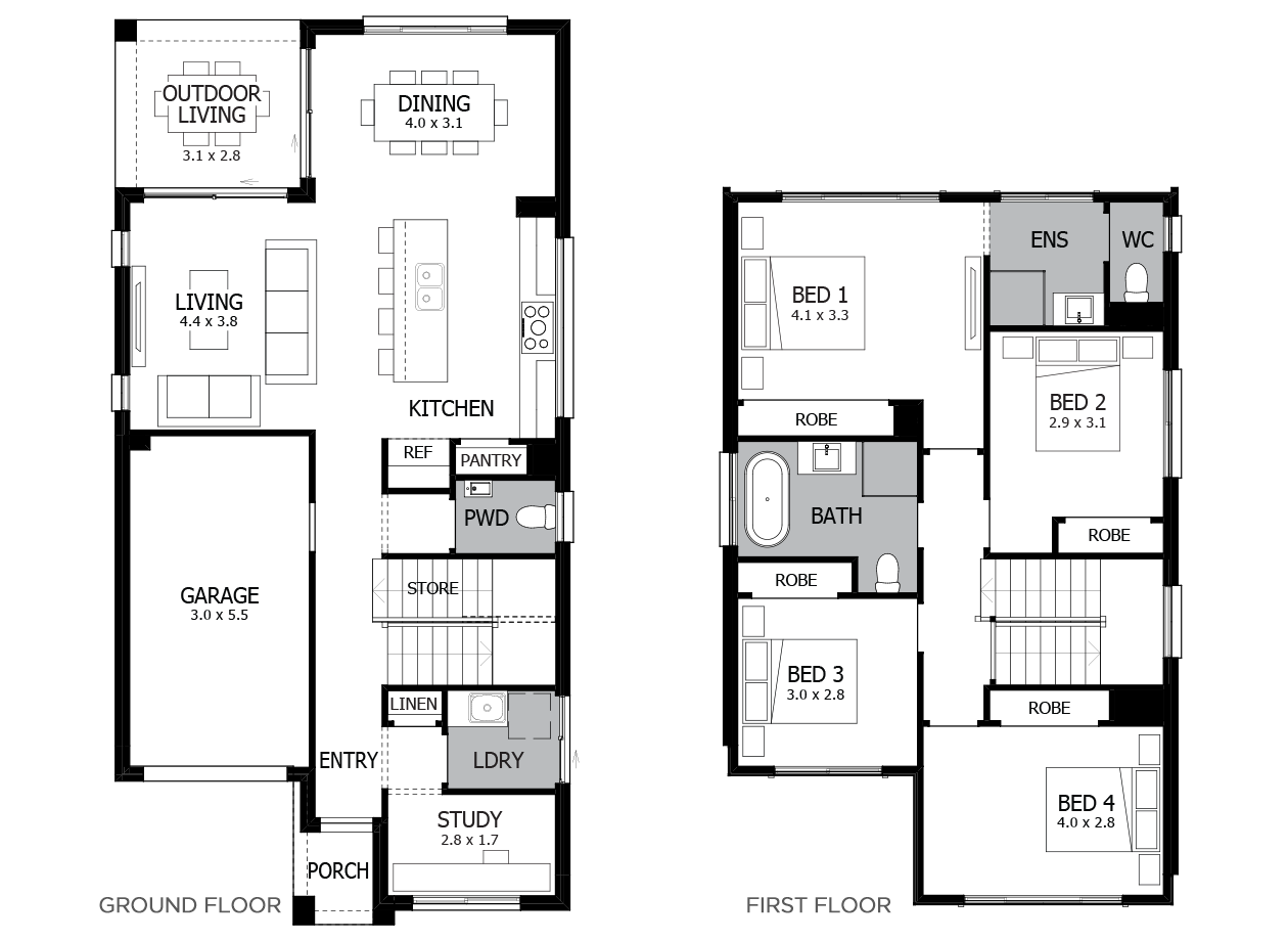 Bondi 20-Double Storey House Design-4 Bedroom