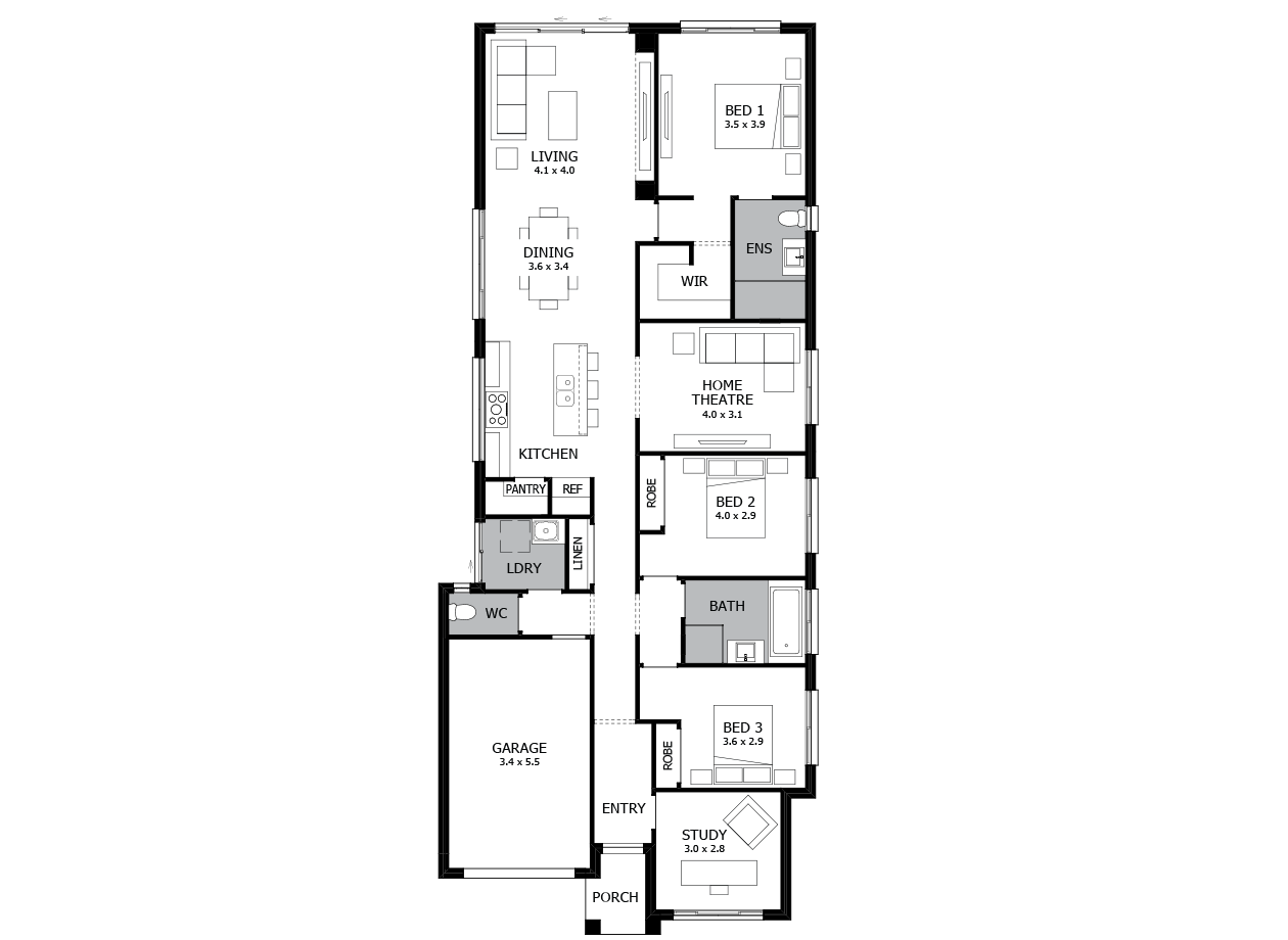 Broadway 19-Single storey house plan Broadway 19-Single storey house plan