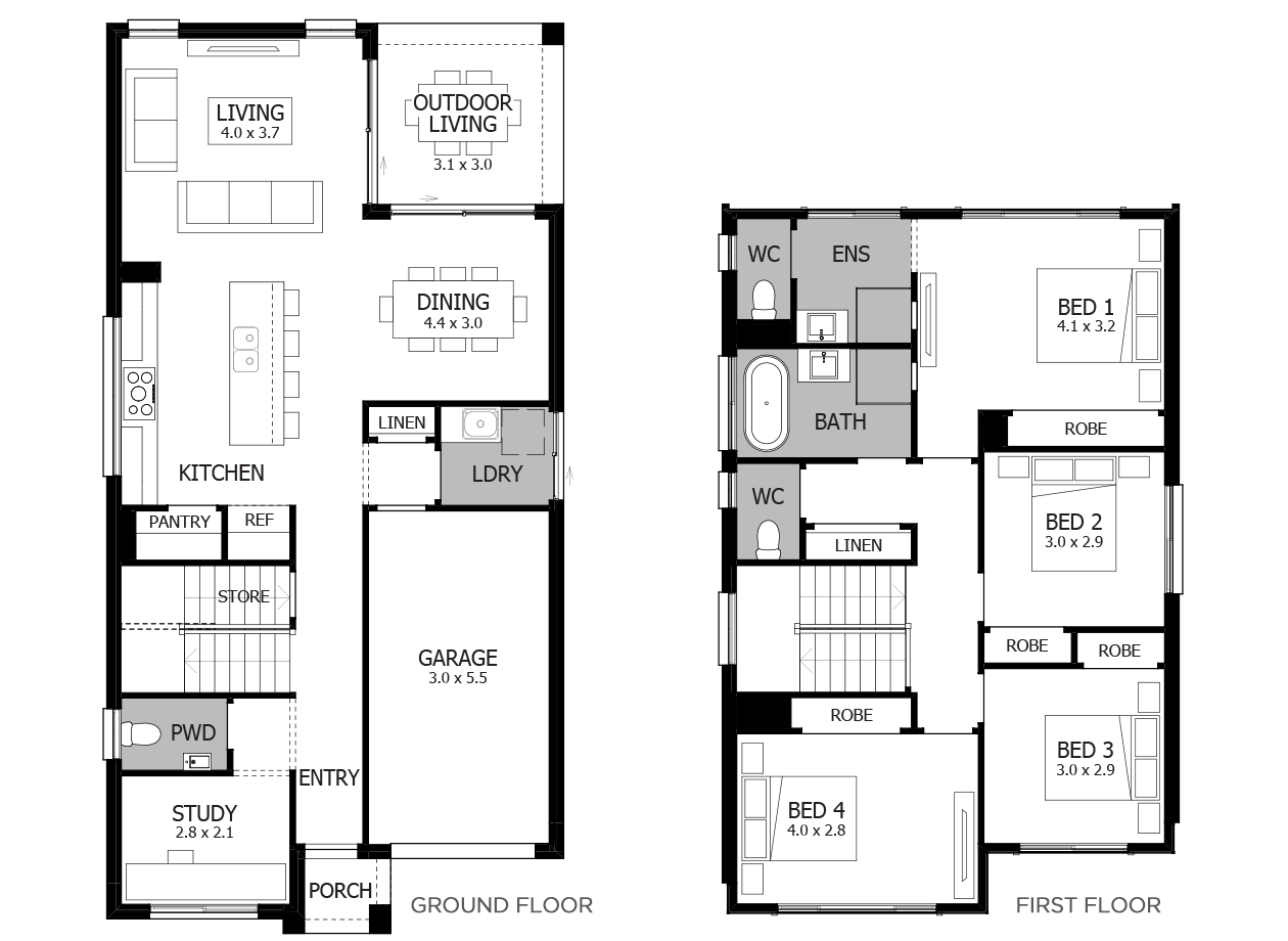 Bronte 21-Double Storey House Design-4 Bedroo Bronte 21-Double Storey House Design-4 Bedroom