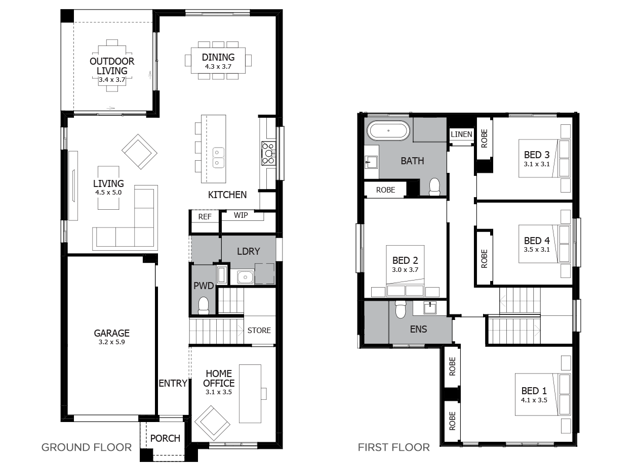 Charleston 24-Double Storey House Design-4 Bedroom