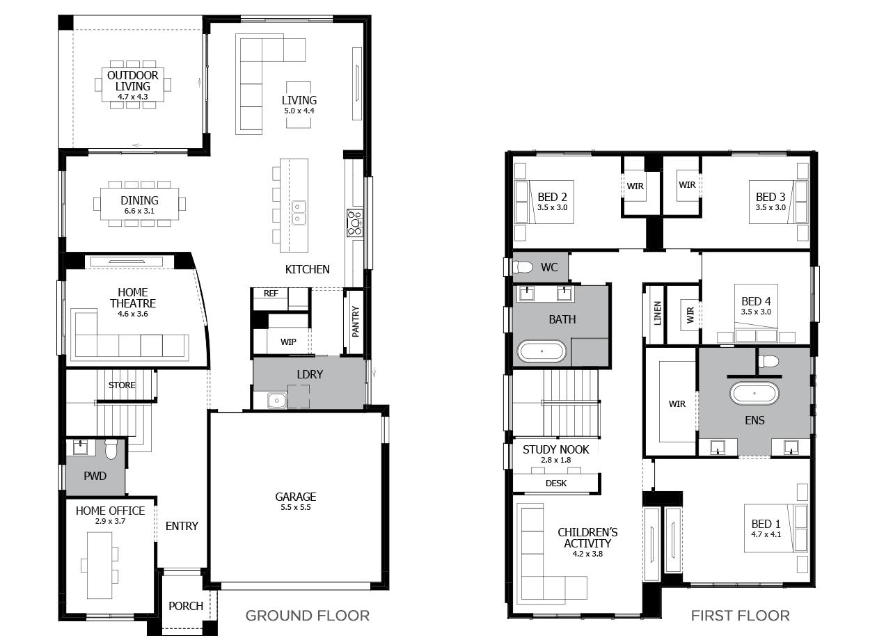 Chevron Double Storey House Design With 4 Bedrooms Mojo Homes