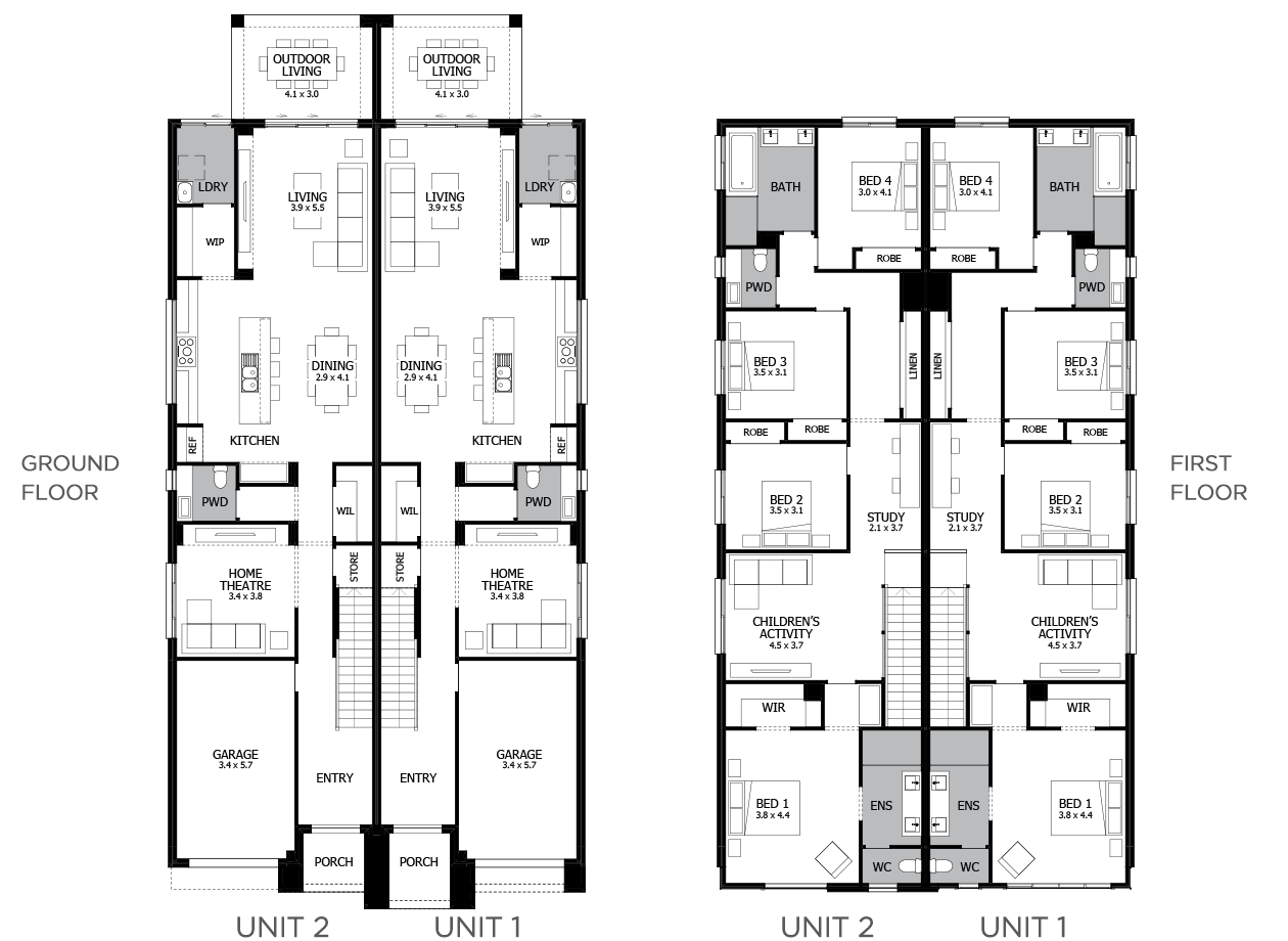 Essex 1-Duplex house plan Essex 1-Duplex house plan