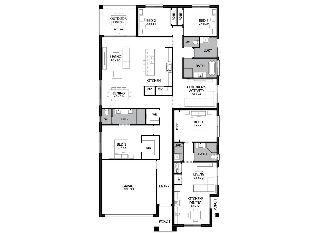 Harmony 29-Dual Living House Plan