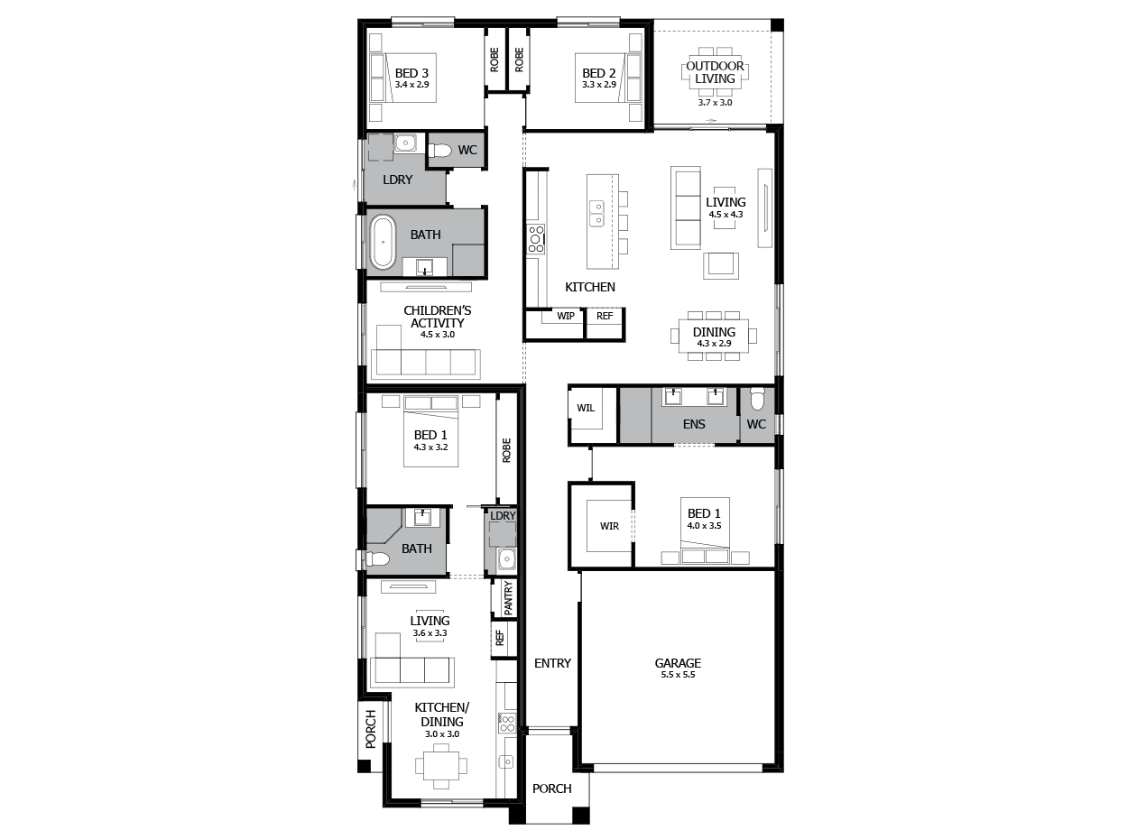 Harmony 29-Dual Living House Plan