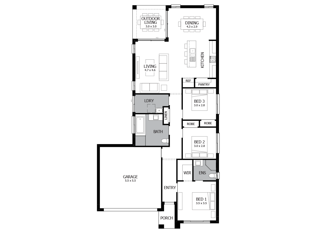 Jazz 18-Single Storey house design-4 Bedroom-LHS Jazz 18-Single Storey house design-4 Bedroom-LHS