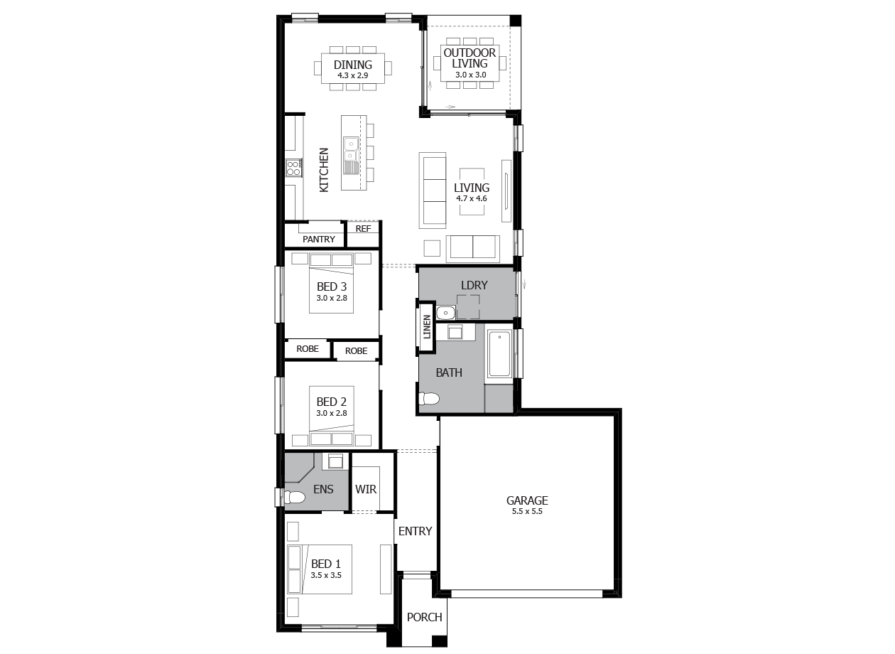 Jazz 18-Single Storey house design-4 Bedroom-RHS Jazz 18-Single Storey house design-4 Bedroom-RHS