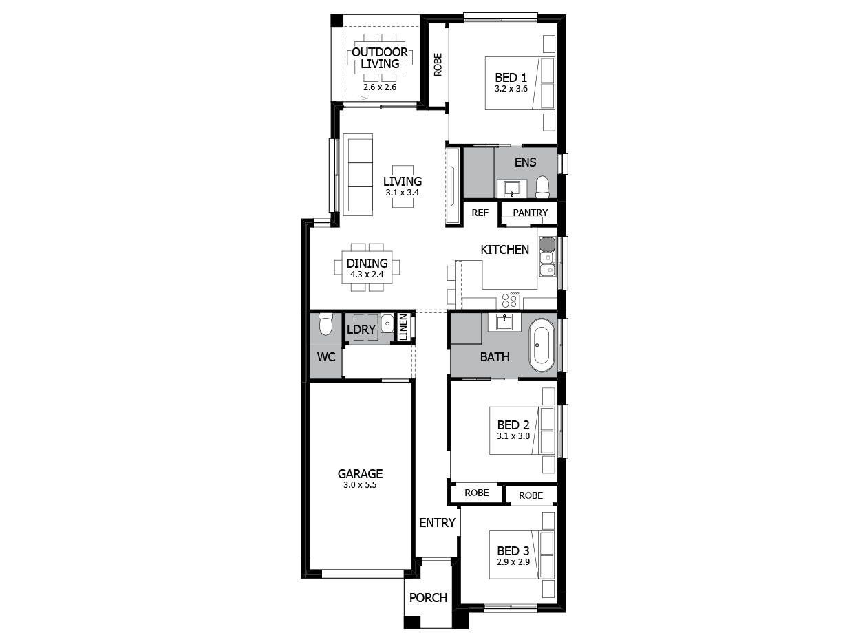 Merewether 14-Single storey house plan
