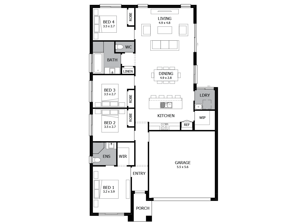 Minuet Single Storey House Design With 4 Bedrooms MOJO Homes Minuet Single Storey House Design With 4 Bedrooms MOJO Homes