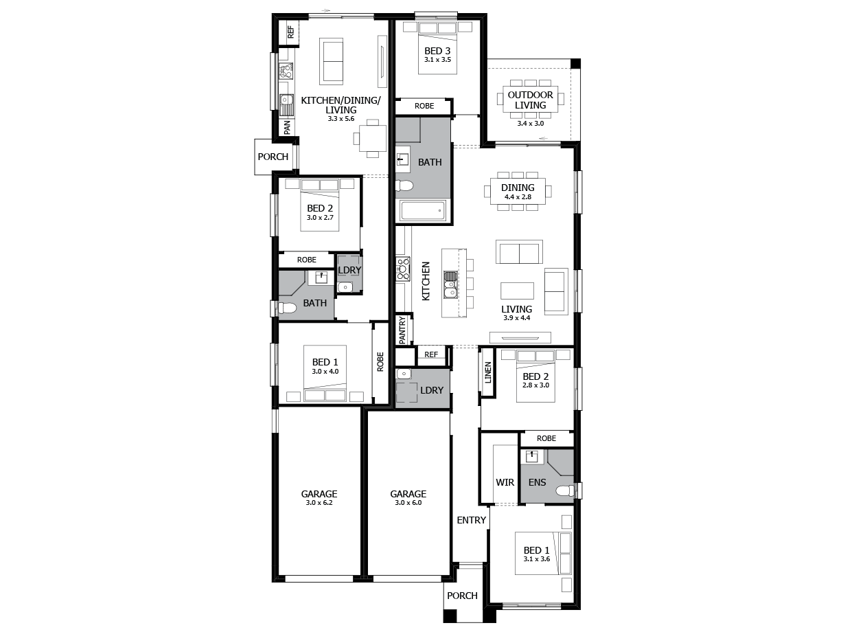 Oxford 25-Dual Living House Plan