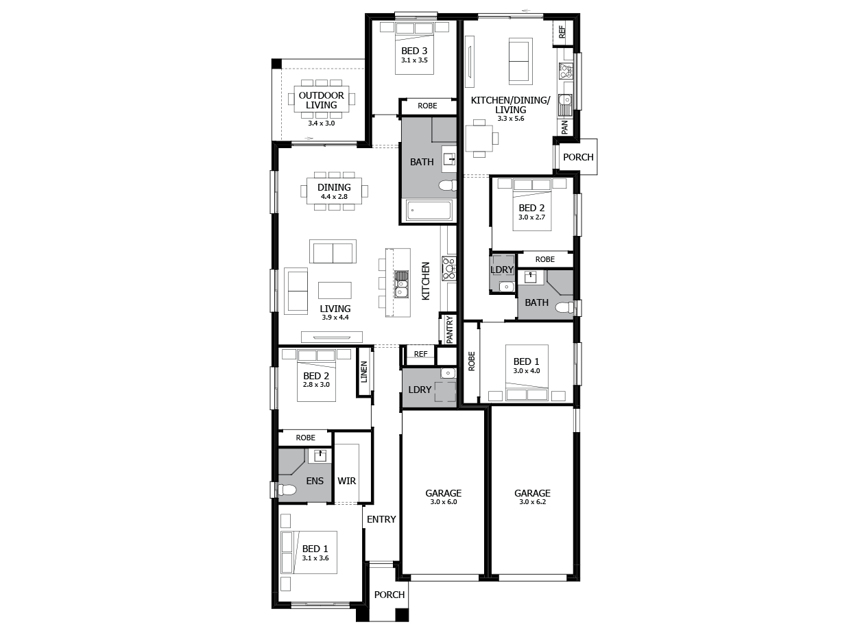Oxford 25-Dual Living House Plan