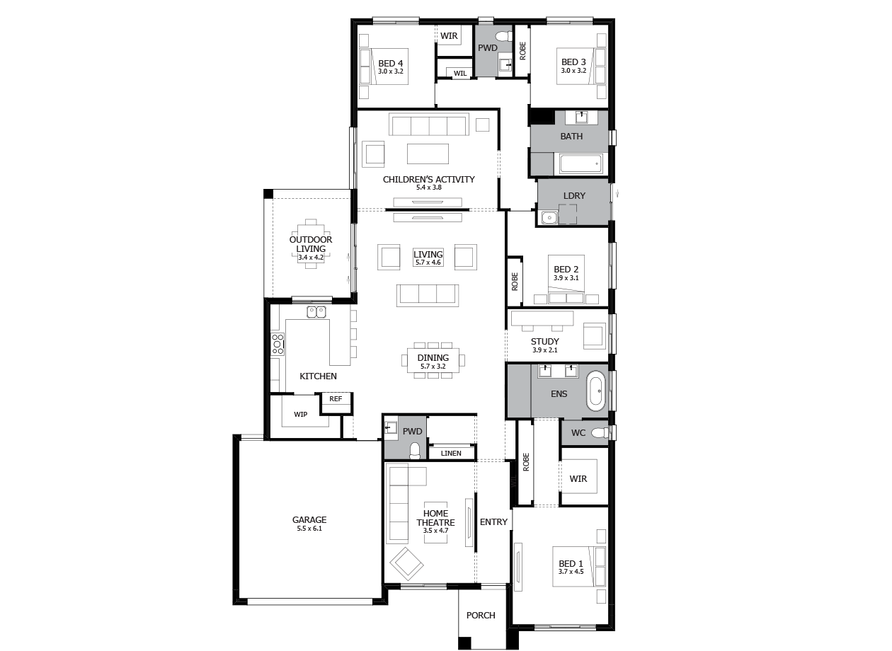 Providence Single Storey House Design With 4 Bedrooms Mojo Homes
