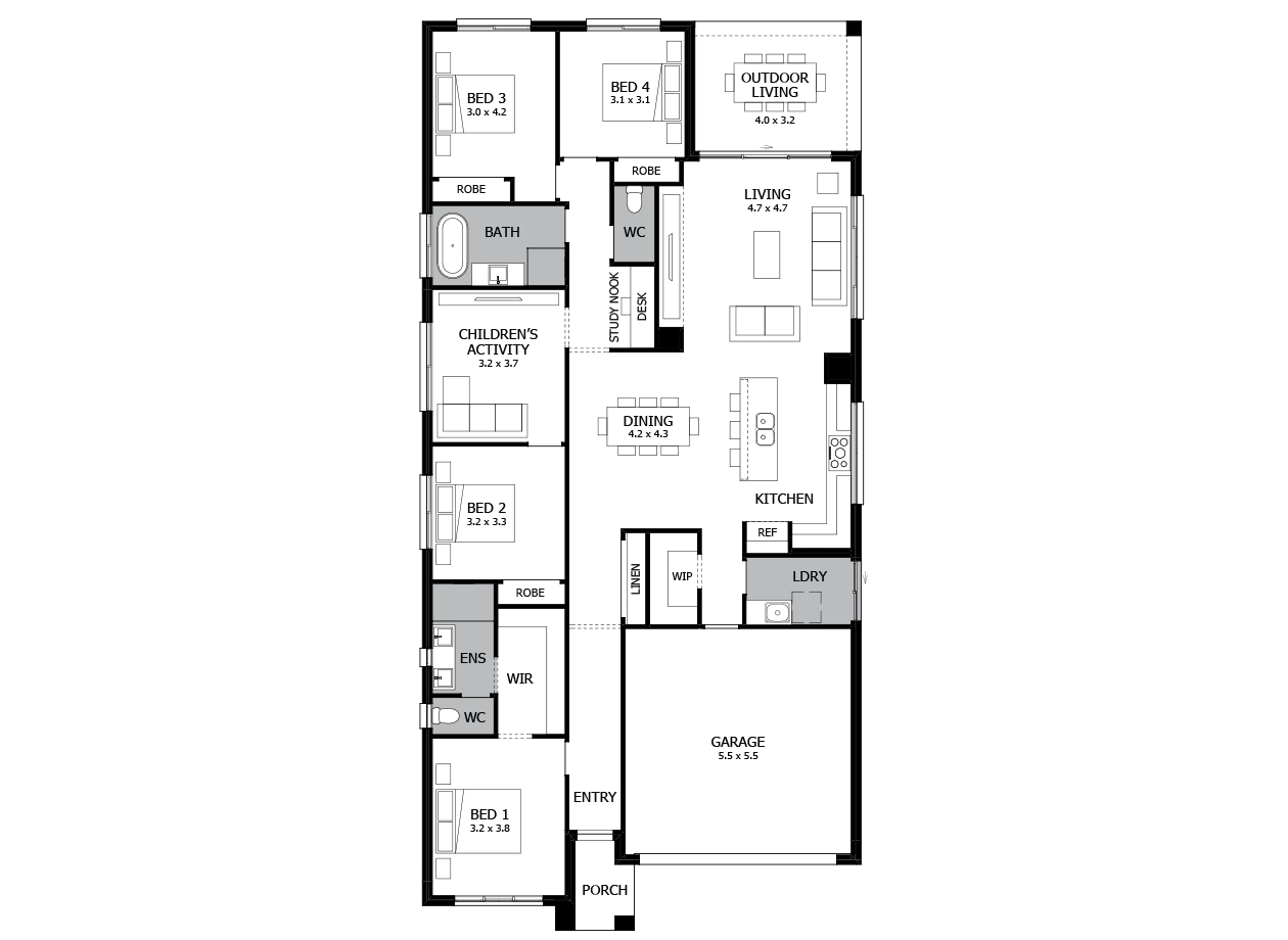 Rhapsody 24-Single Storey house design-4 Bedroom-RHS Rhapsody 24-Single Storey house design-4 Bedroom-RHS