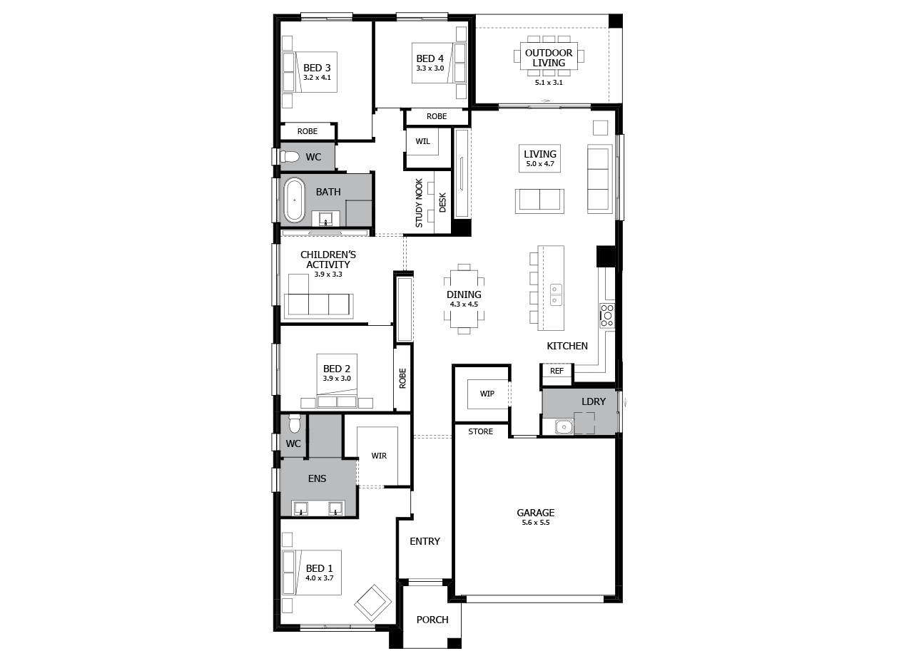 Rhapsody 28-Single Storey house design-4 Bedroom-RHS Rhapsody 28-Single Storey house design-4 Bedroom-RHS