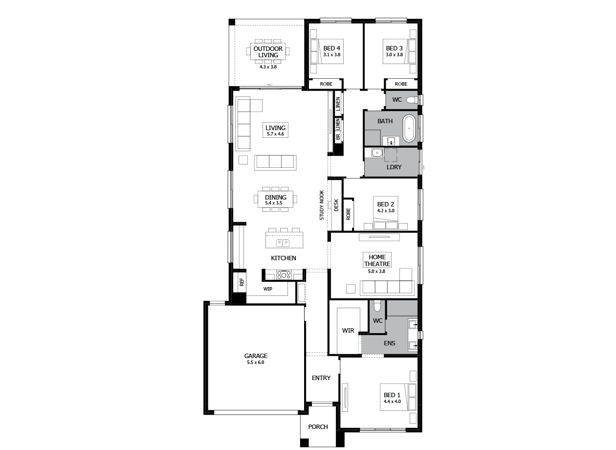 Rumba 29-Single Storey house design-4 Bedroom Rumba 29-Single Storey house design-4 Bedroom