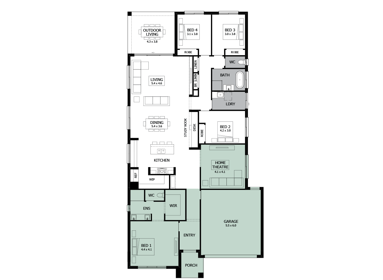 Rumba 29-Single Storey house design-4 Bedroom Rumba 29-Single Storey house design-4 Bedroom