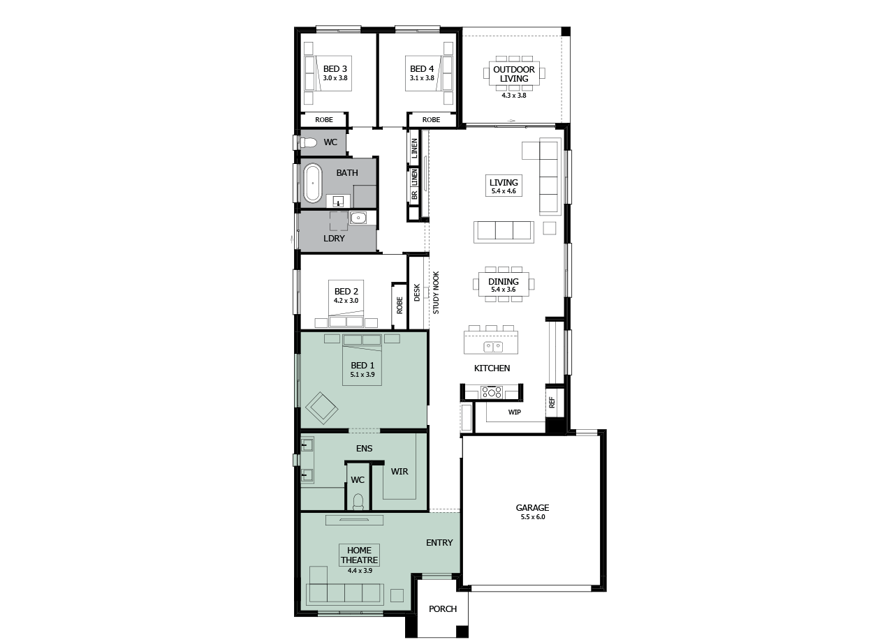 Rumba 29-Single Storey house design-Option 2