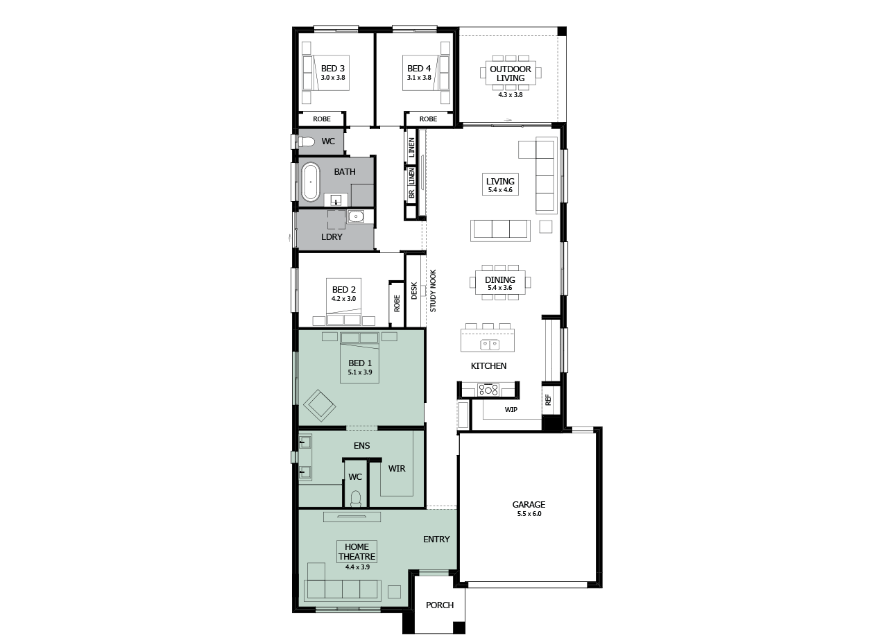 Rumba 29-Single Storey house design-Option 2 Rumba 29-Single Storey house design-Option 2