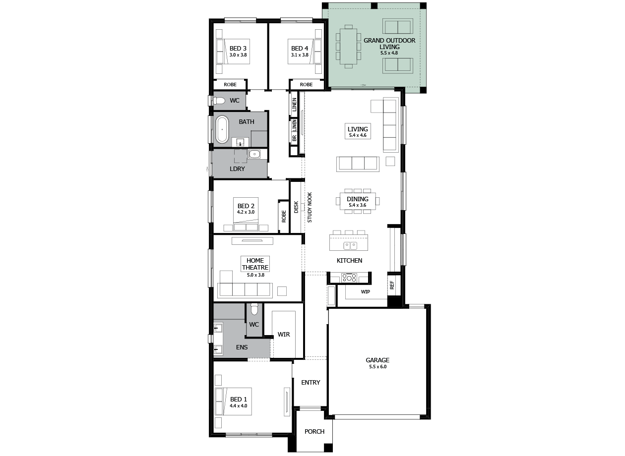 Rumba 29-Single Storey house design-Option 3