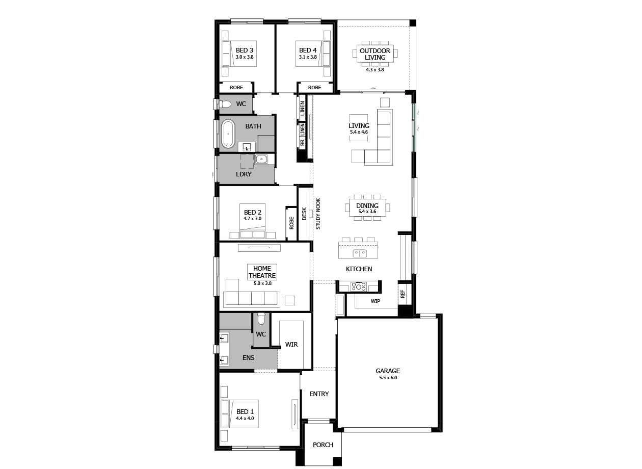 Rumba 29-Single Storey house design-Option 4 Rumba 29-Single Storey house design-Option 4