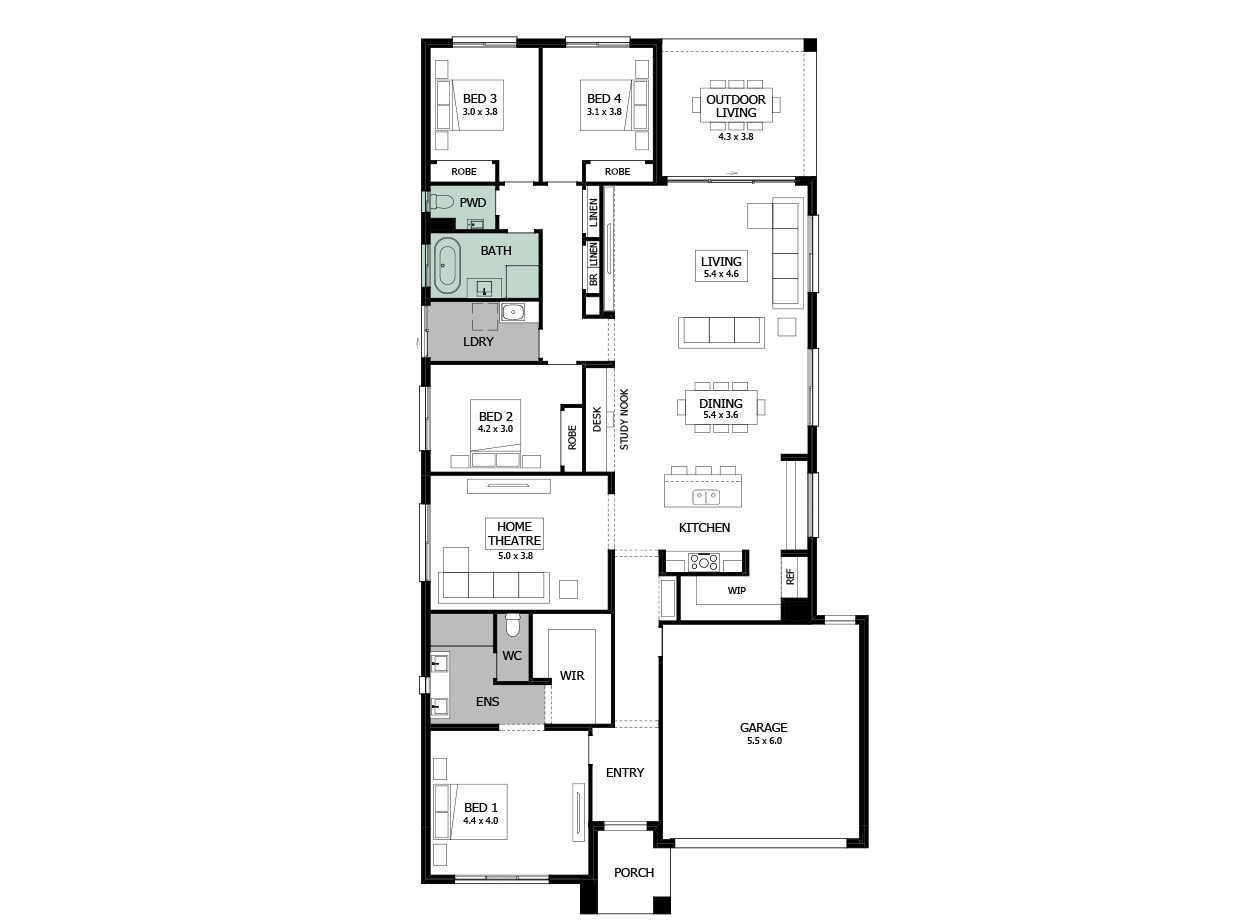 Rumba 29-Single Storey house design-Option 5