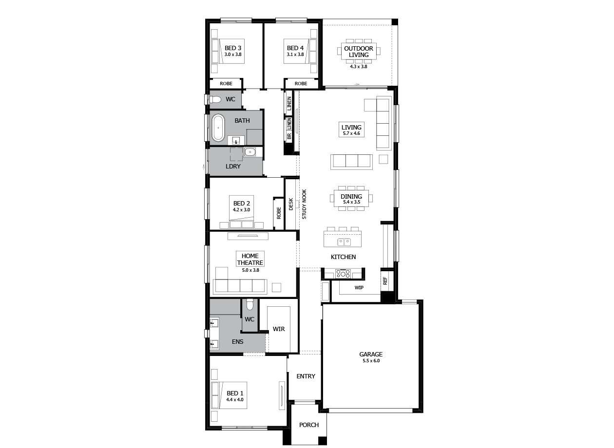 Rumba 29-Single Storey house design-4 Bedroom Rumba 29-Single Storey house design-4 Bedroom
