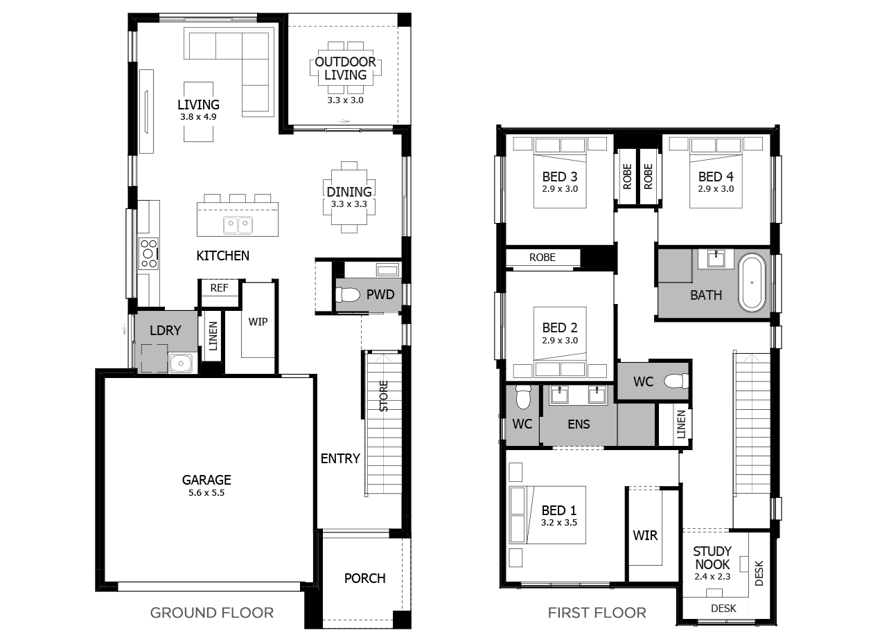 Saratoga 24-Double Storey House Design-4 Bedroom