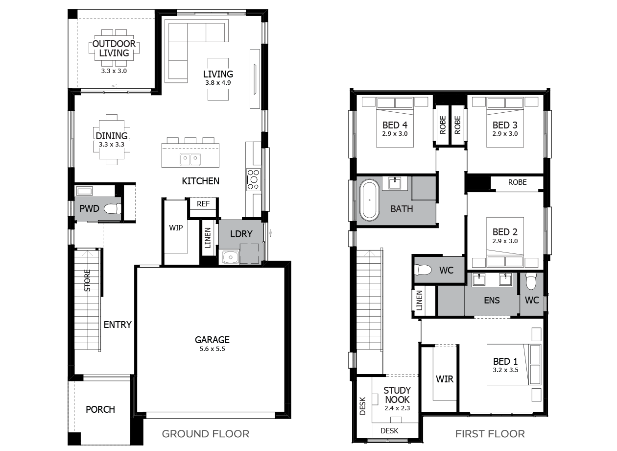 Saratoga 24-Double Storey House Design-4 Bedroom