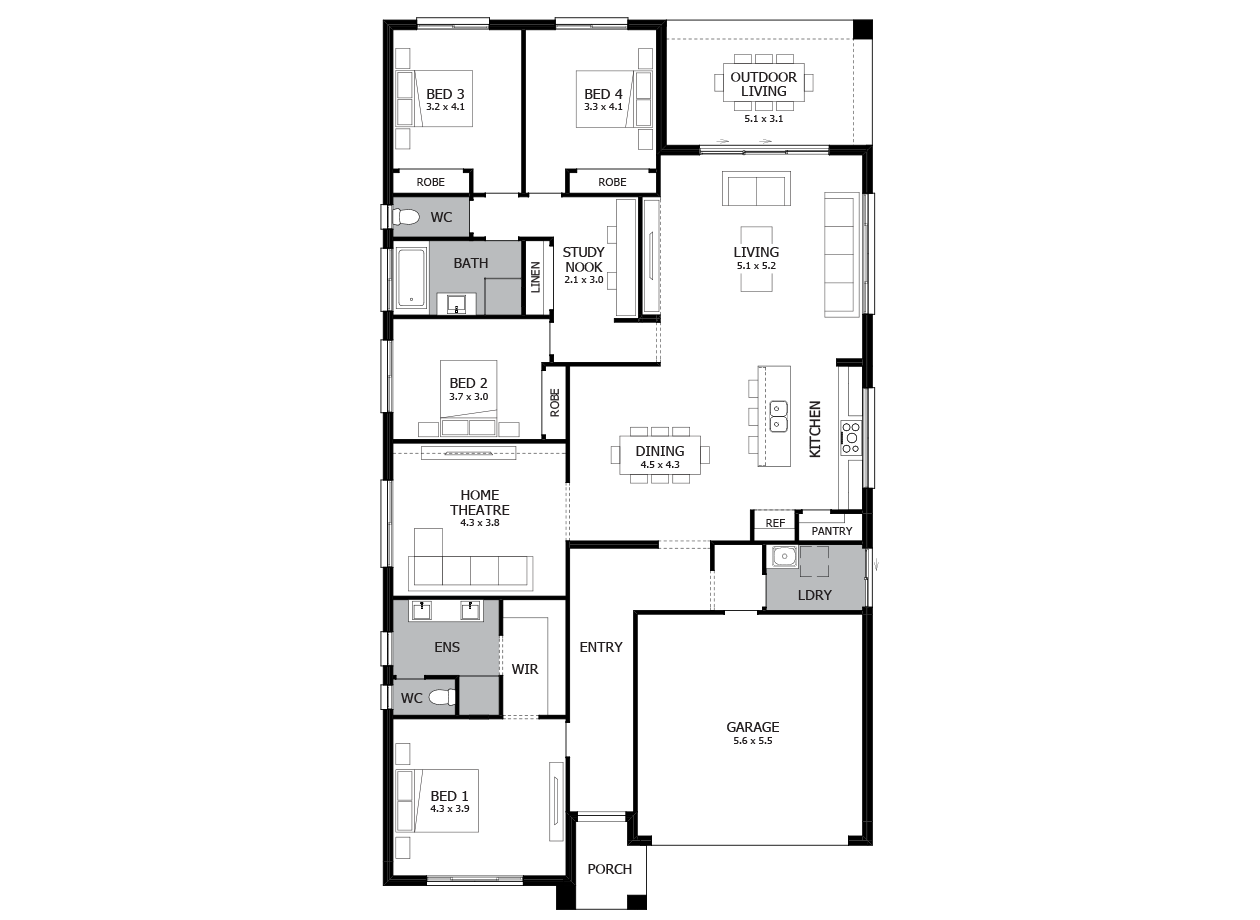 Savannah 28-Single Storey house design-4 Bedroom-RHS Savannah 28-Single Storey house design-4 Bedroom-RHS