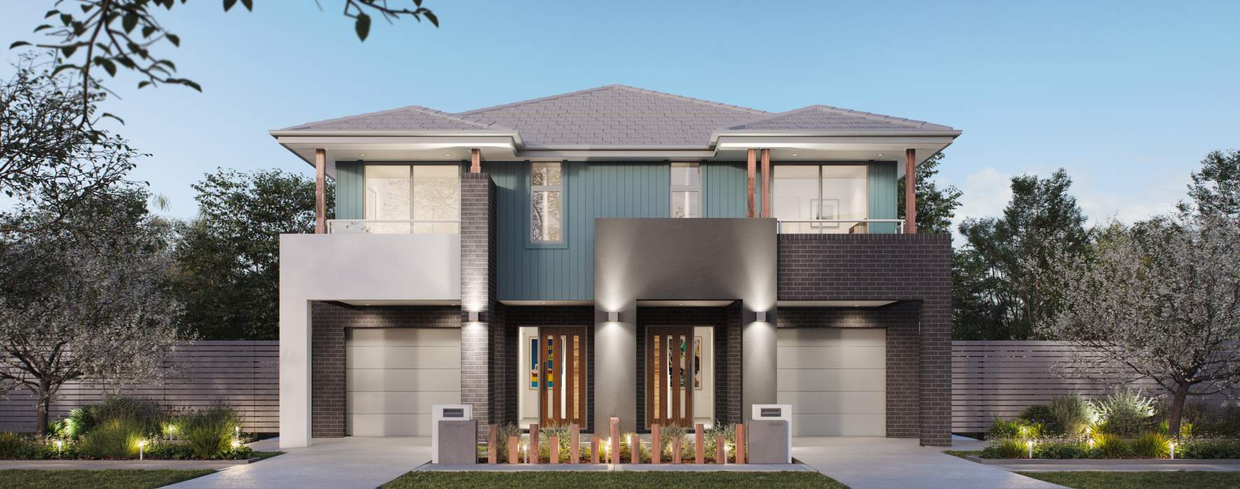 Duplex Home Design Harrington Duplex Classic Facade