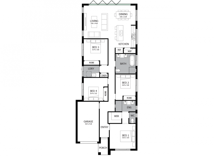 Alpha 17 - Bi-Fold Door to Rear Wall LHS