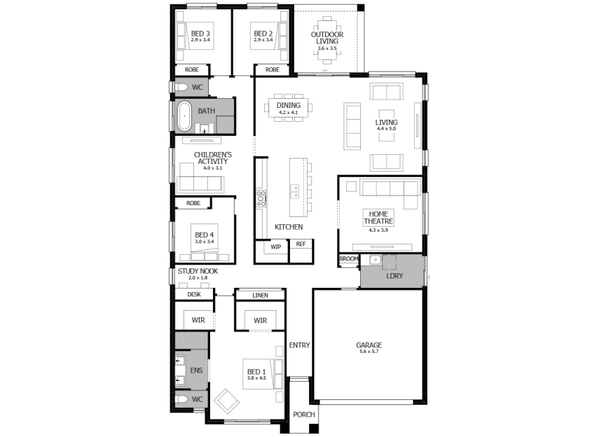 Story House Plan Has 4 Bedrooms
