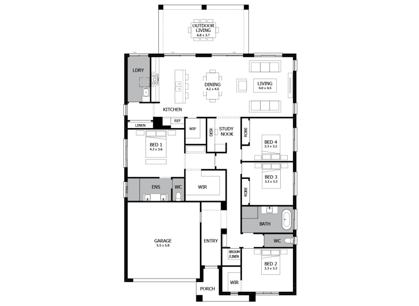 Atrium Single Y House Design With, Colonial House Floor Plans Australia