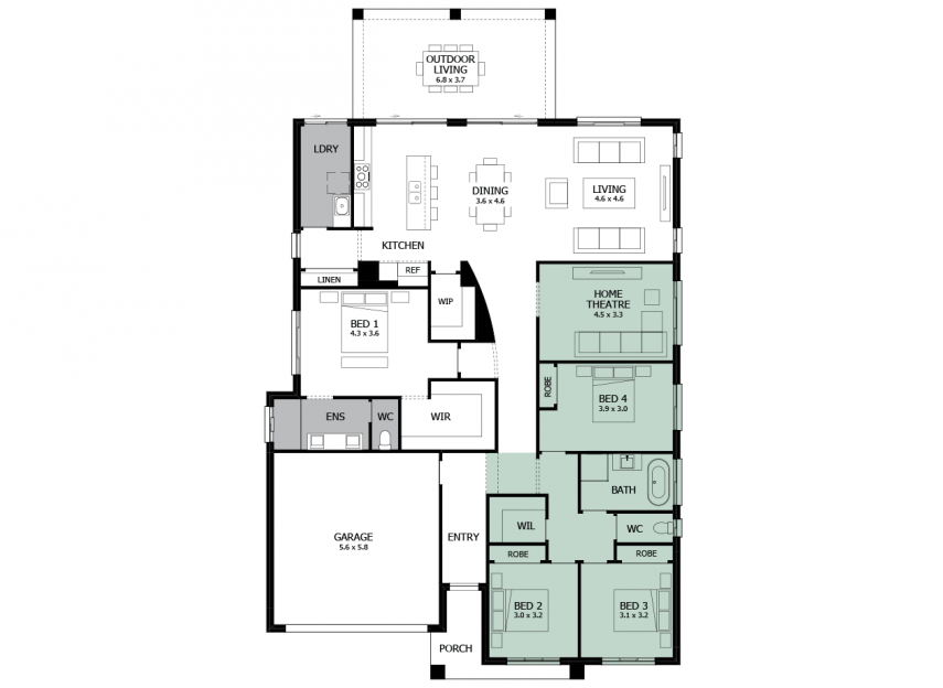 Atrium 29- Option 4- WC to exterior plus WIL- RHS