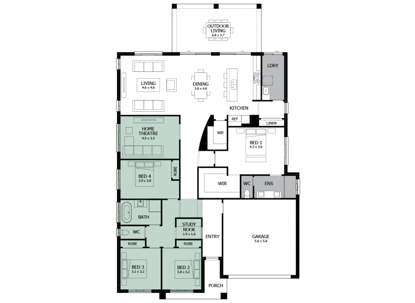 Atrium 29- Option 5- Study and WC to exterior- RHS